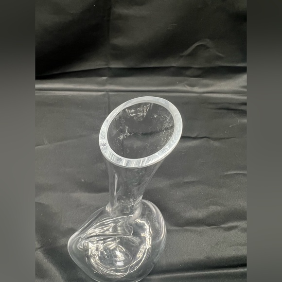 Crate & Barrel Handmade Glass Oil & Vinegar Server Decanter Vase - Picture 3 of 5